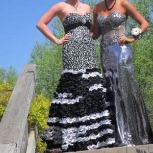 Black and white prom dress
